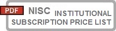 NISC Institutional Subscription Price List