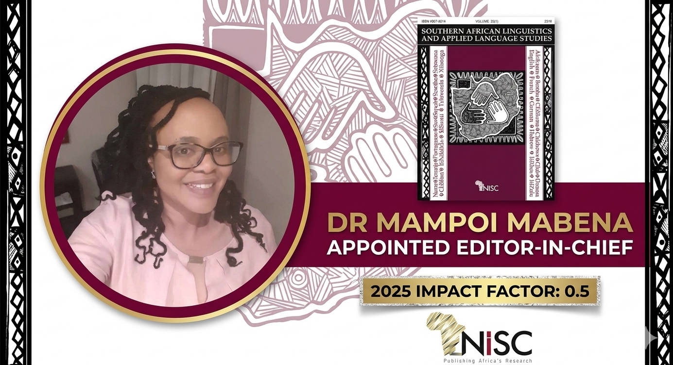 New Editor-in-Chief: Dr Mampoi Mabena